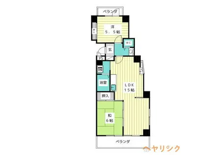 サンリバー高針(2LDK/8階)の間取り写真