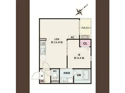 JACK MATSUNOKI I(1LDK/1階)の間取り写真