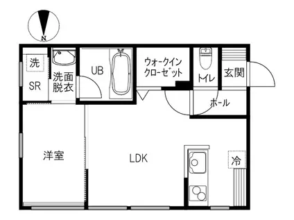 K-BASEV(1LDK/1階)の間取り写真