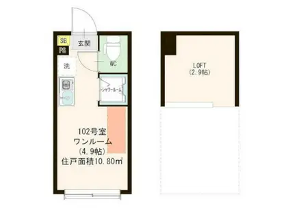 ファーストメゾン(ワンルーム/1階)の間取り写真