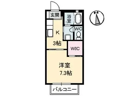 グリーンビュー A棟(1K/2階)の間取り写真