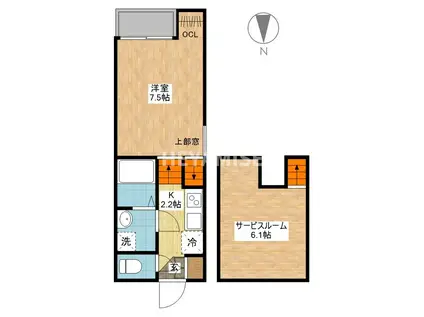 CASA.VIK(1SK/2階)の間取り写真