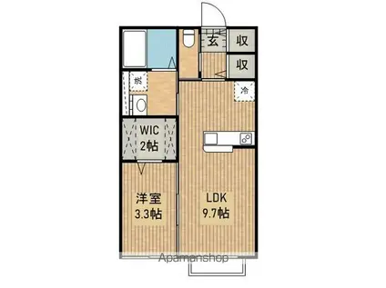 アドラブールIII(1LDK/1階)の間取り写真