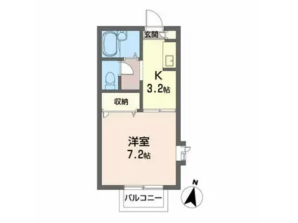 アーバンハイツマツキ(1K/2階)の間取り写真