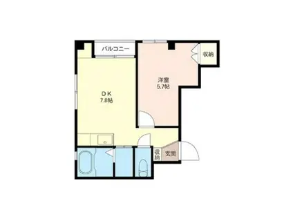 スギタハウス(1DK/3階)の間取り写真