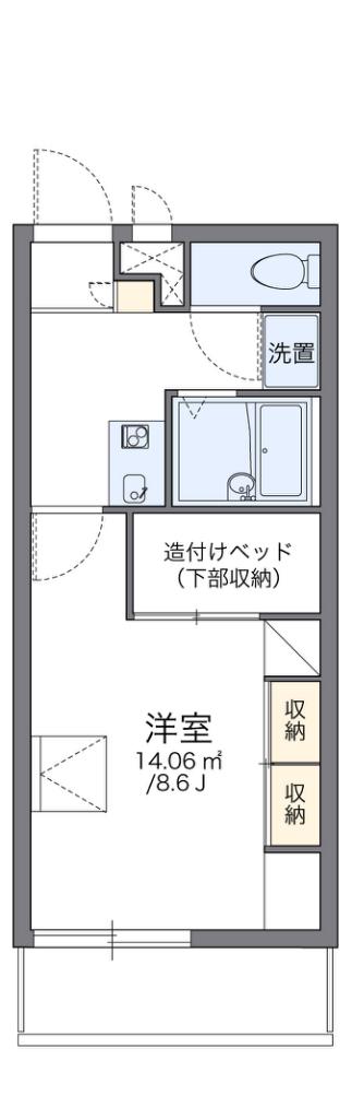 レオパレスサンハイム小泉(1K/1階)の間取り写真