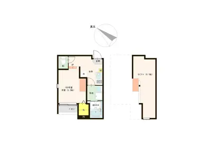 ハーモニーテラス栗栖野華ノ木町(1K/1階)の間取り写真