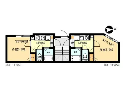 イン・フィールド北千住(1K/1階)の間取り写真