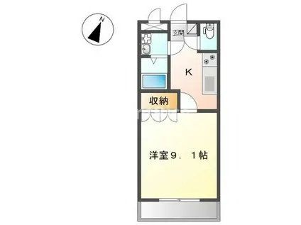 サンパレスII(1K/2階)の間取り写真