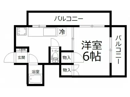 ヴィラ高精(1K/4階)の間取り写真