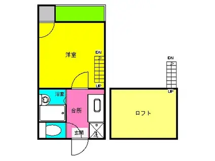 プルミエ(1K/1階)の間取り写真