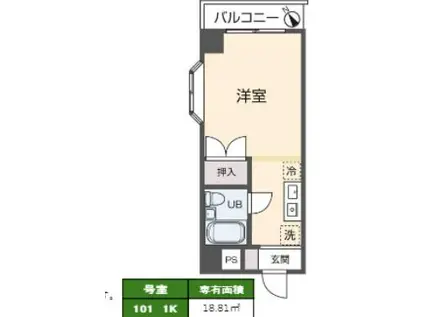 サンクタス西新宿(1K/1階)の間取り写真