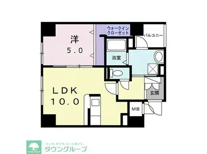 ブレスコート小川町(1LDK/1階)の間取り写真