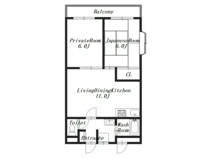 AMTY桜井(2LDK/4階)の間取り写真