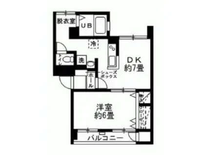 ウェスティン駒沢(1DK/3階)の間取り写真