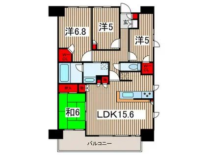 エスティメゾン豊洲レジデンス(4LDK/2階)の間取り写真