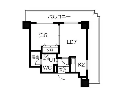ジュエルタワー(1LDK/8階)の間取り写真