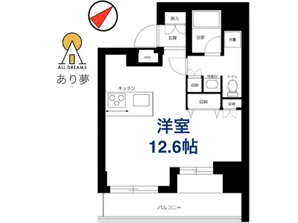 メイクス横浜黄金町(ワンルーム/10階)の間取り写真