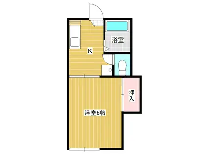 ミドリハイム(1K/2階)の間取り写真