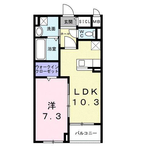 アストラル ノーブル(1LDK/2階)の間取り写真