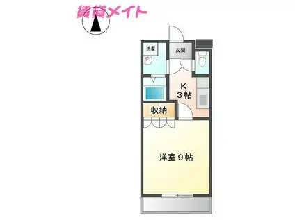 サンパレスダンディA(1K/2階)の間取り写真