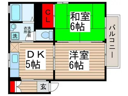 チェリーヒルズコート(2DK/1階)の間取り写真