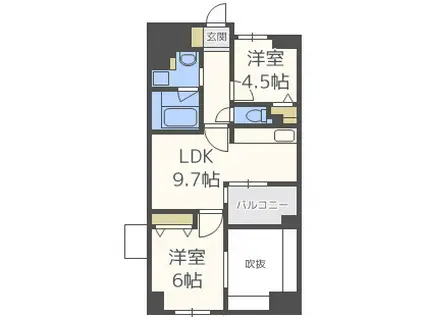 サーパス松屋町筋(2LDK/10階)の間取り写真
