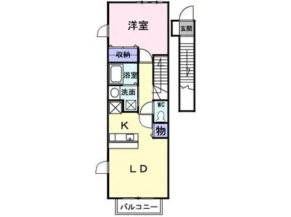 メゾンアルモニー(1LDK/2階)の間取り写真