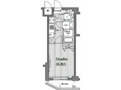ガーラ・ヒルズ目黒東山(1K/1階)の間取り写真