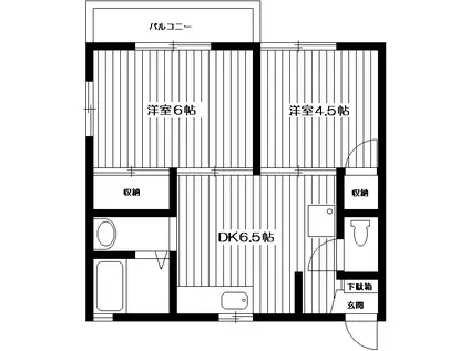 第3宏和ハイム(2DK/2階)の間取り写真