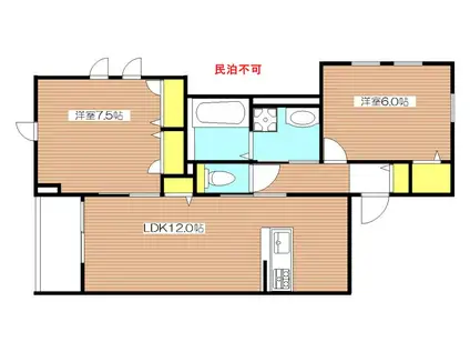 SOPHIA方南 K(2LDK/2階)の間取り写真