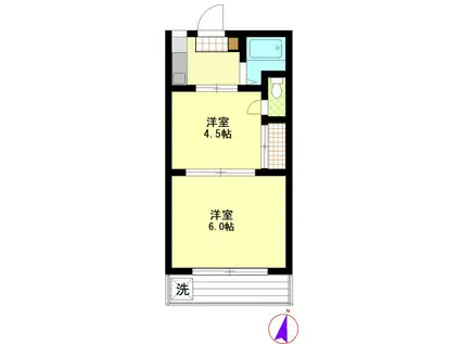 八千代マンション(2K/2階)の間取り写真