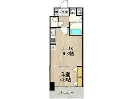 セノアタワー新大阪(1LDK/6階)の間取り写真