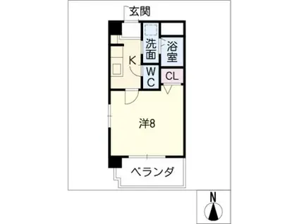 ハーモニー白鳥公園(1K/4階)の間取り写真