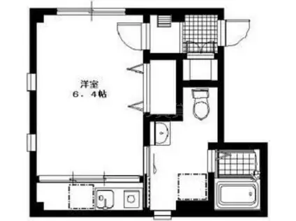 ピュアセゾン(ワンルーム/2階)の間取り写真