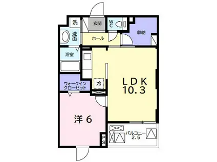 つばさガーデン奈良輪(2LDK/2階)の間取り写真