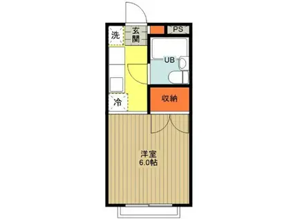 パークサイドグローリー(ワンルーム/2階)の間取り写真