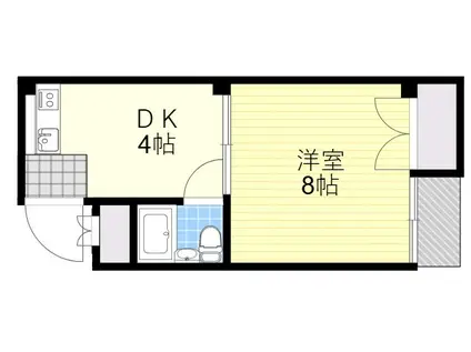 ヴィラ盛都2(1DK/2階)の間取り写真