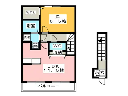 アルモニー(1LDK/2階)の間取り写真