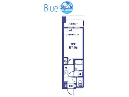 パワーハウス川崎KW(1K/4階)の間取り写真