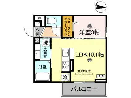 KOHRYU(1LDK/2階)の間取り写真