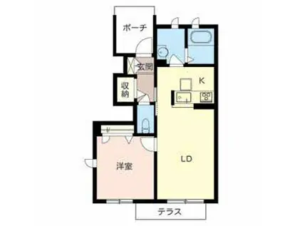 VORTE GARDEN豊中 B棟(1LDK/1階)の間取り写真