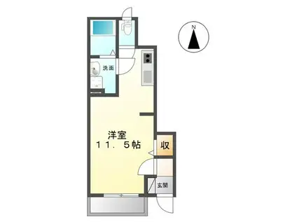 SAINT CLAIR サンクレール(1K/1階)の間取り写真