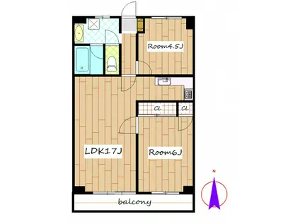カツミマンション(2LDK/3階)の間取り写真