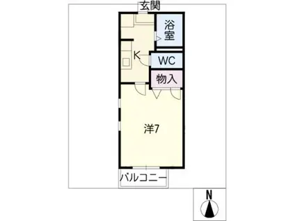 アビタシオン・N(1K/2階)の間取り写真