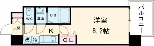 LIVIAZ KOBE SOLEIL(1K/6階)の間取り写真
