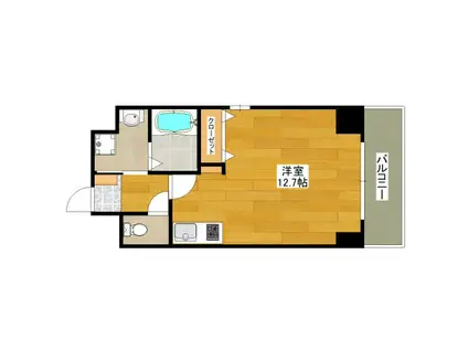 グランブルジュ(ワンルーム/6階)の間取り写真