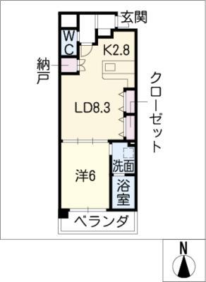 ARSANEXT(1LDK/5階)の間取り写真