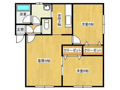 リトルフォーレストテン(2LDK/1階)の間取り写真