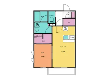 KIRARA(1LDK/1階)の間取り写真